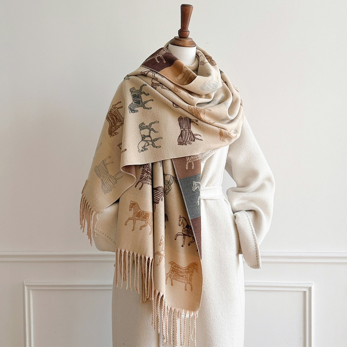 Woven Scarf Blanket - Bufanda de invierno para mujer, chal