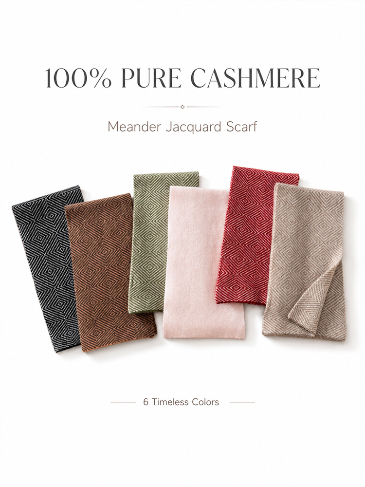 Muffler Men Wool - Bufanda 100% Cachemira, Bufanda Jacquard de
